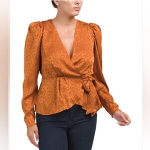 Women's Orange Wrap Top